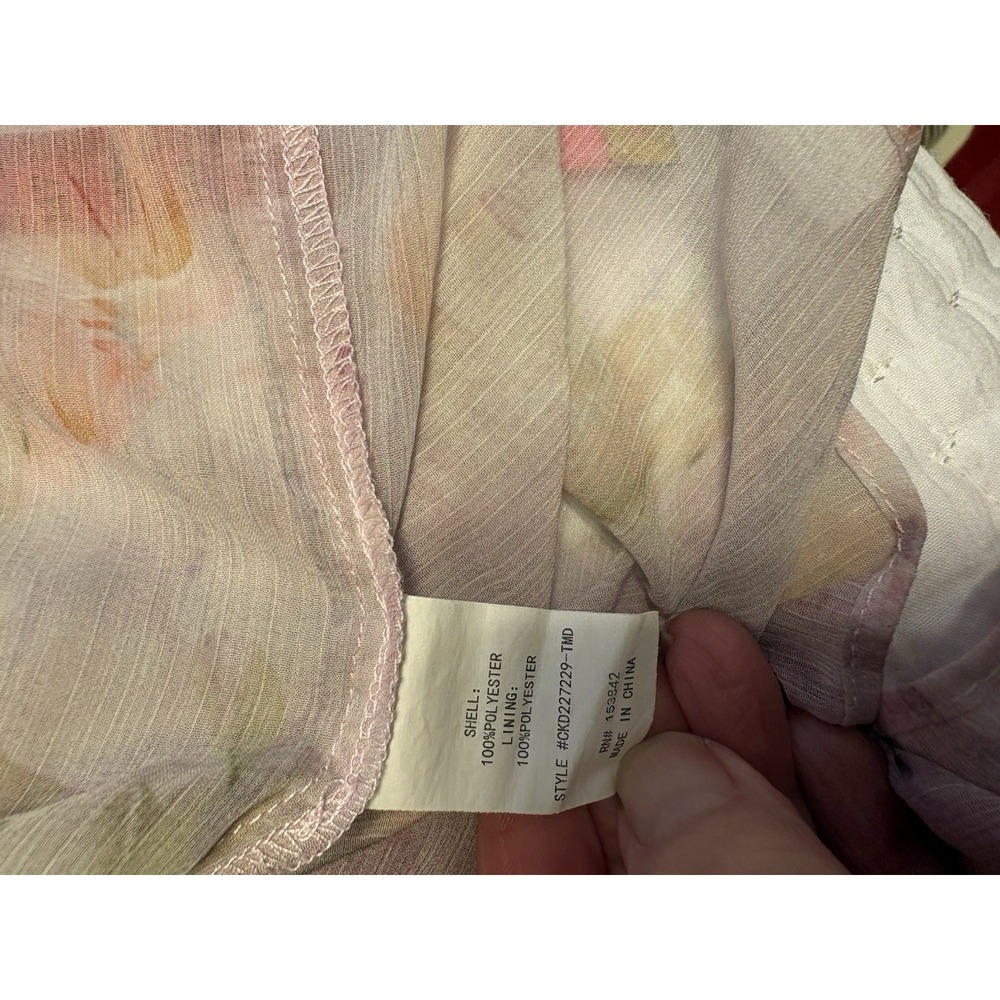 Melloday, Anthropologie Chiffon Watercolor Dress, Boho, Pink, White, Purple, S - Picture 9 of 9